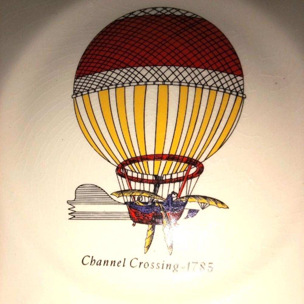 Longchamp French Hot Air Balloon Dessert Plates Set Of 4 with Red Rim - Picture 10 of 14